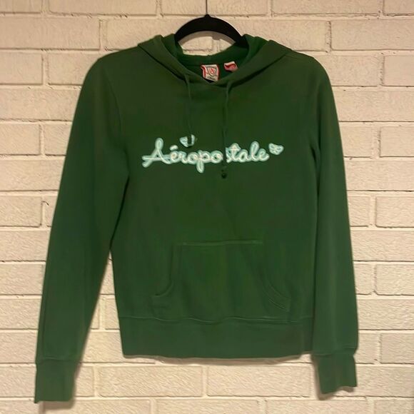 Y2K- Aeropostale Athletics Hoodie- Green- Size Small - Picture 1 of 4